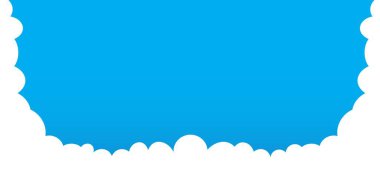 Mavi arka planda geniş bir sınır bulutu. Panorama pankartı, şablon