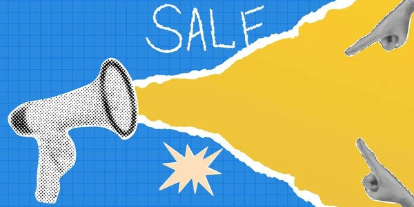 Modern yarım ton hoparlör hoparlörleri tanıtımları. Metin için alanı olan poster tasarımı reklam ediliyor