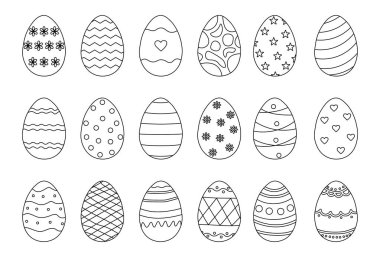 Doodle tarzı Paskalya Yumurtası koleksiyonu. Tasarım elementleri için mükemmel Paskalya selamları