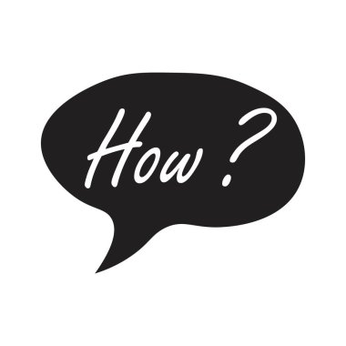 Karalama konuşma balonu ve nasıl soru. Beyin fırtınası, bilgi, fikir, danışmanlık etiketi. Sorun çözme, soruşturma.