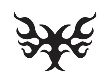 Siyah ateş, tasarım elementi. Dövme için kabile tarzı, araç dekorasyonu veya başka bir tasarım.