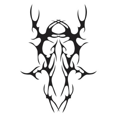 Neo kabilesi dövmesi. Gotik tarzda soyut etnik şekil. Dekorasyon için bireysel tasarımcı ögesi