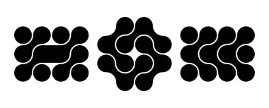 Birbirine bağlı siyah noktalar. Geçiş metabalları. Bütünleşme sembolü. Çember deseni