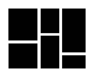 Fotoğraflar için şablon oluşturma ızgarası. Gerçekçi kolaj. Ruh hali tahtası veya resim düzeni