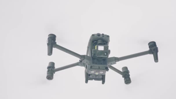 Die Drohne Schwebte Himmel Kamera Auf Einer Drohne Nahaufnahme — Stockvideo