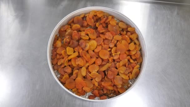 Dried Apricots Dried Apricots Plate Close — Stock Video