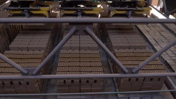Tijolos Linha Produção Tijolos Fábrica — Vídeo de Stock