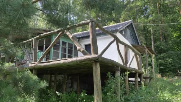 Arquitetura Rústica Casa Férias Floresta — Vídeo de Stock