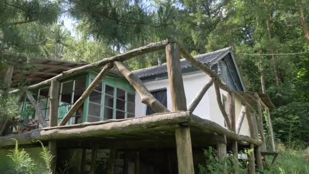 Architektura Rustykalna Dom Wakacyjny Lesie — Wideo stockowe