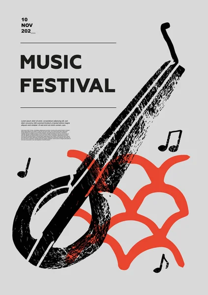 Khomus Kaakharp Mensen Muziekfestival Poster Snaren Muziekinstrumenten Wedstrijd Een Set — Stockvector