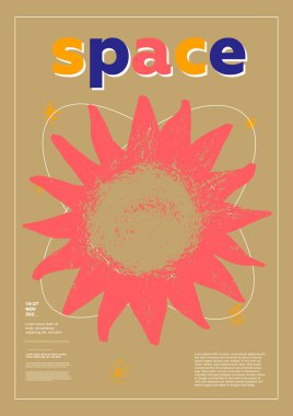 Sun. Poster design. Vector illustrations. Typography. Vintage engraving style. Background images for cover, banner, poster. T-shirt print.