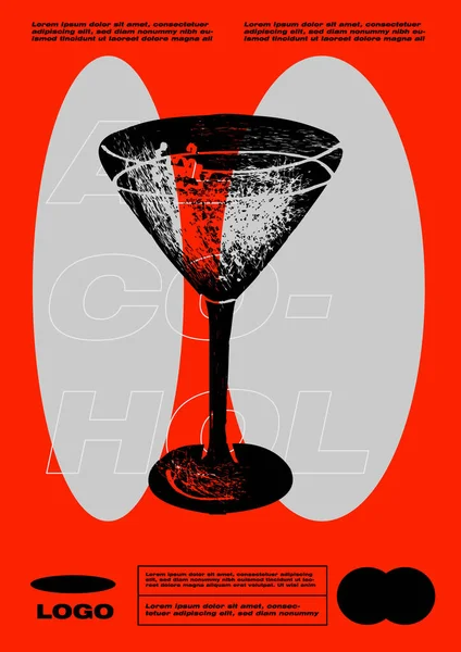 Decoración Bebidas Alcohólicas Ilustración Vectorial Minimalista Carteles Arte Pared Cócteles — Vector de stock