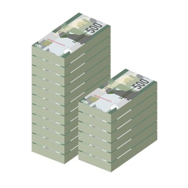 Kenyan Shilling Vector Illustration. Kenya money set bundle banknotes. Paper money 500 KES. Flat style. Isolated on white background. Simple minimal design. clipart