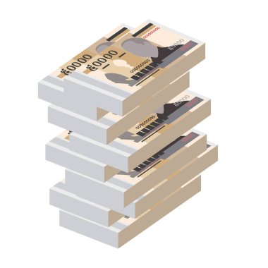 Kamboçya Riel Vektör İllüstrasyonu. Kamboçya parası tomarla para ayarladı. Kağıt para 50000 KHR. Düz stil. Beyaz arka planda izole edilmiş. Basit minimal tasarım.