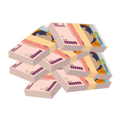 Cabo Verde Escudo Vektör İllüstrasyonu. Batı Afrika parası tomarla para biriktirdi. Kağıt parası 2000 CVE. Düz stil. Beyaz arka planda izole edilmiş. Basit minimal tasarım.