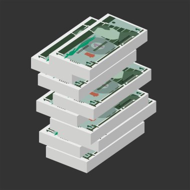 Guatemala Quetzal Vektör İllüstrasyonu. Guatemala parası tomarla para ayarladı. Kağıt para 1 GTQ. Düz stil. Beyaz arka planda izole edilmiş. Basit minimal tasarım.