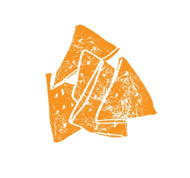 Nachos gold, crunchy tortilla chips illustration