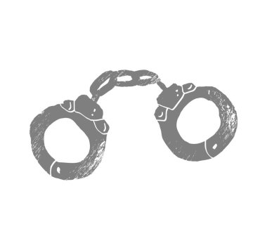Kapalı hapishane kelepçeleri. Kalıplı kelepçeler. Vektör kelepçesi, kelepçe ya da pranga tutuklaması. Polis ekipmanları. Zincirli, elleri kelepçeli, hırsızlıktan, hapisten, gözaltından. Suç sembolü. Polis kelepçesi. SM fikri