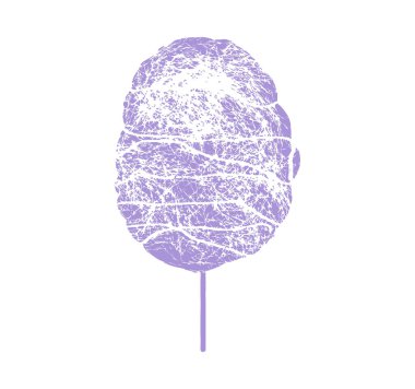 Beyaz arka planda izole edilmiş pamuk helva. Vektör karikatür çizimi. Tatlılar simgeleri.