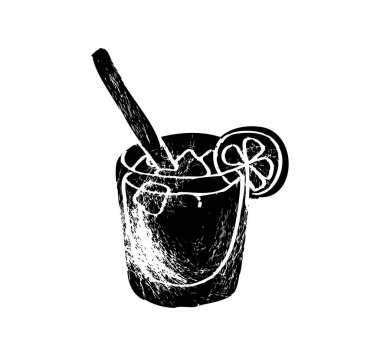 Eski moda alkolik kokteyl vektörü suluboya tarzı