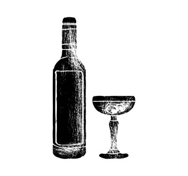 Martini boş etiketlerle şişe. Resimde degrade kafesler içerir. Etiket-ebilmek var olmak çıkarmak.