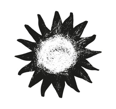 Kıvrımlı Güneş şekil vektörü biçimlendirildi. Kabile Güneş Sembolü. Dövme Tasarımı. Vektör İllüstrasyonu.