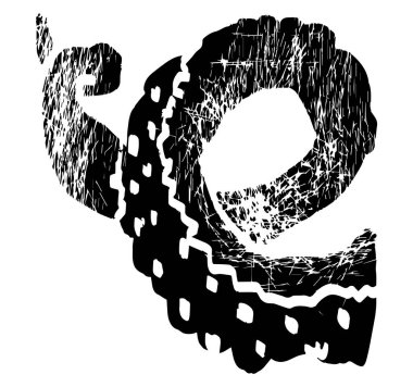 Ahtapot dokunaçları kabartma simgeleri. Tek renkli deniz canavarı Kraken 'in uzuvlarını kesti. Enayilerin vektör çizimleriyle bükülmüş ahtapot seti..