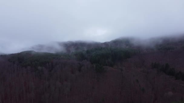 Nubes Niebla Cubriendo Las Montañas Lejos — Vídeo de stock