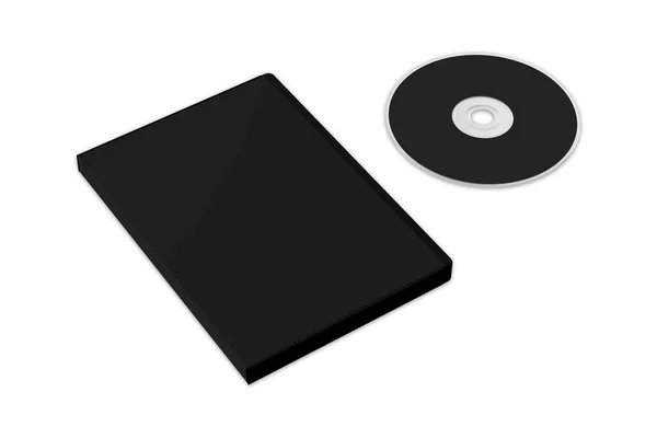 Zwarte Dvd Case Mockup Geïsoleerd Witte Achtergrond Destructie — Stockfoto