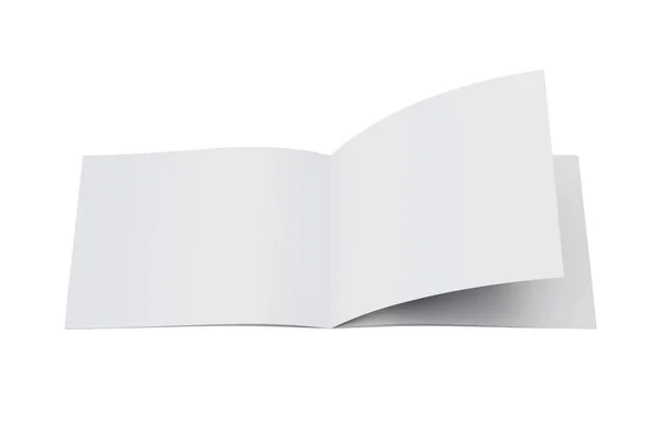 Порожній Порожній Ландшафтний Макет Відкритої Брошури Ізольовано Білому Тлі Візуалізація — стокове фото