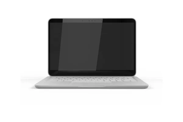 Realistyczna Makieta Laptopa Białym Tle Laptop Czystym Ekranem Puste Miejsce — Zdjęcie stockowe