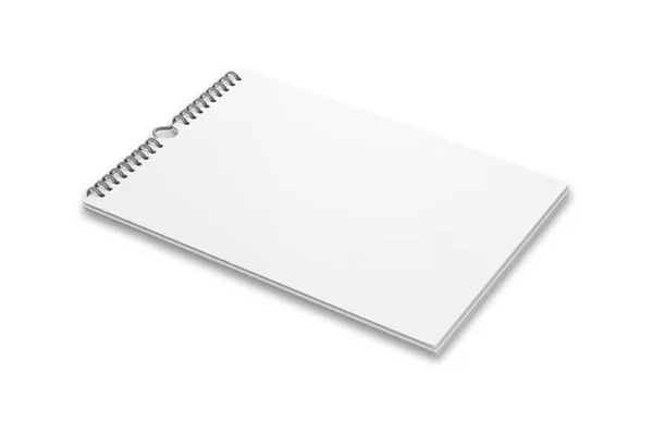 白い背景に隔離された空の空白の壁のカレンダーモックアップ 3Dレンダリング — ストック写真