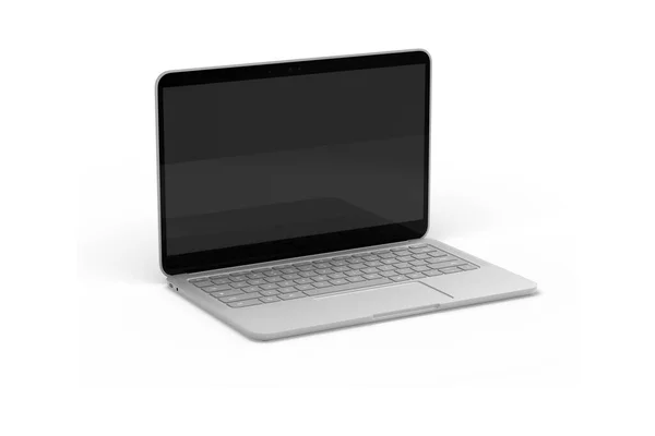 Mockup Portatile Realistico Isolato Sfondo Bianco Computer Portatile Con Schermo — Foto Stock