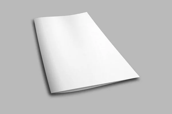 Mockup Brochura Menu Branco Isolado Segundo Plano Renderização View Lateral — Fotografia de Stock