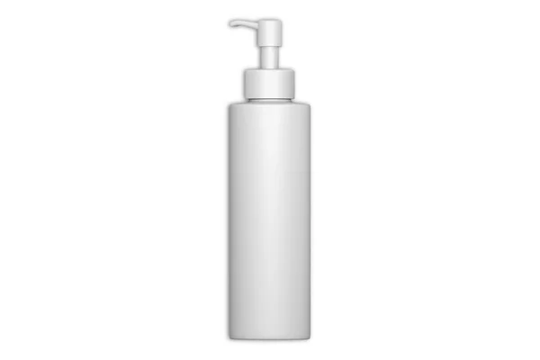 Vuoto Bianco Bianco Pompa Cosmetica Bottiglia Mockup Isolato Sfondo Bianco — Foto Stock