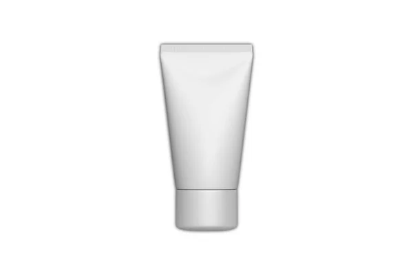 Leere Leere Weiße Creme Kosmetikschlauch Attrappe Isoliert Auf Weißem Hintergrund — Stockfoto