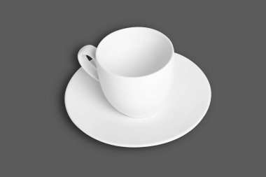 Beyaz arka planda beyaz bardak, 3D görüntüleme