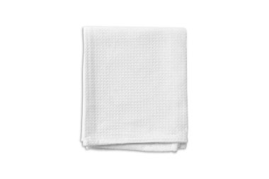 Beyaz arka plan üzerinde izole beyaz havlu