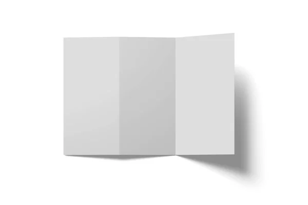 Brochura Folheto Livreto Papel Branco Triplo — Fotografia de Stock