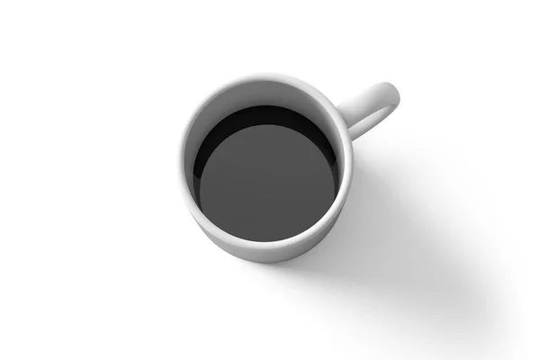 Kaffe Kopp Med Vit Bakgrund Återgivning Illustration — Stockfoto
