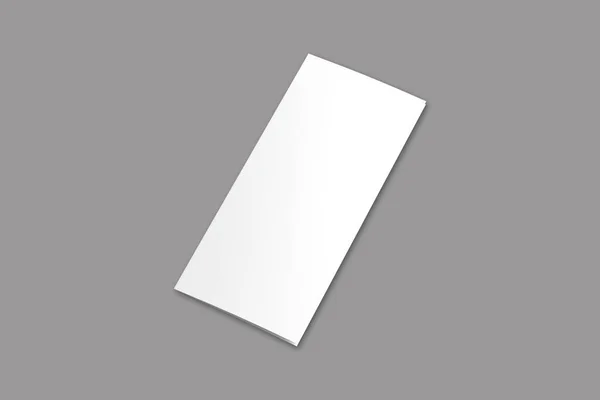 Modelo Cartão Branco Modelo Brochura Branco Fundo Cinzento — Fotografia de Stock