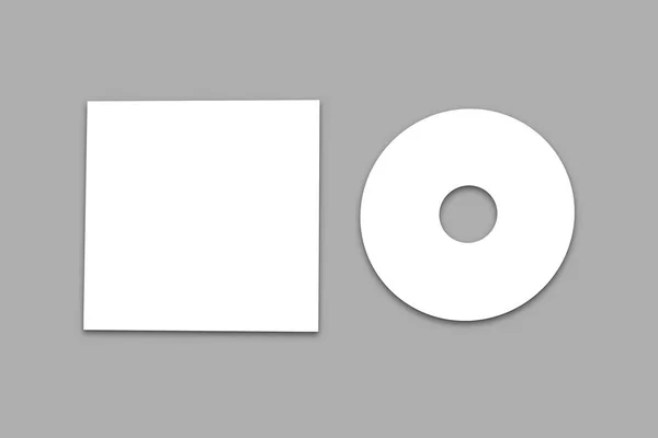 Cd盘和纸盒包装模板模拟 硬纸板Cd驱动器的Digipak箱 白色空白用于品牌设计或文字 在一个背景下被隔离 3D渲染 — 图库照片