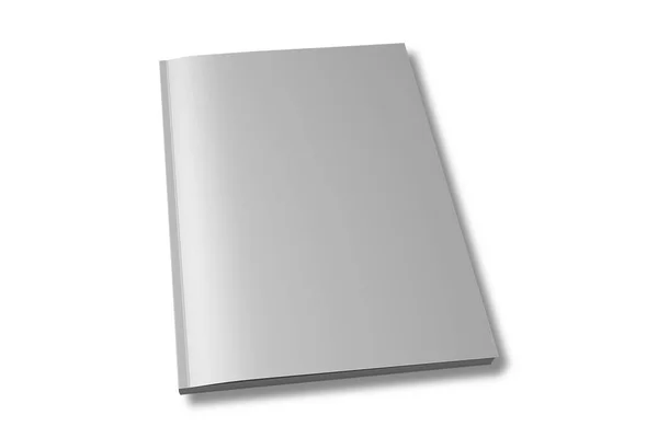白い背景に隔離された空白の光沢のある雑誌カバーのモックアップ 3Dレンダリング — ストック写真