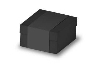 Siyah kutu beyaz arkaplanda siyah izole