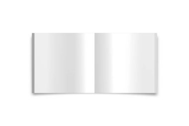 Beyaz arkaplanda gölgesi olan boş bir broşür