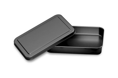 Beyaz arkaplanda üç boyutlu teneke kutu oluşturma