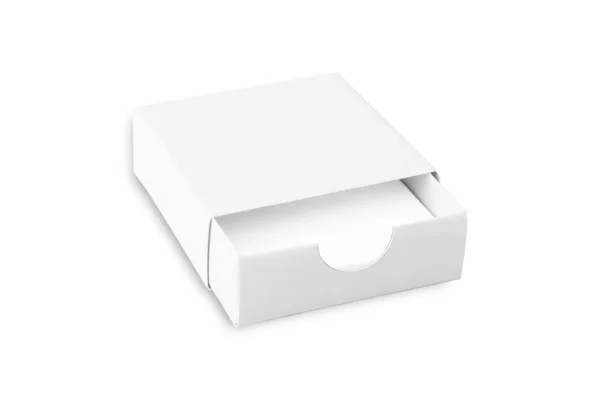 白い背景の開いた正方形の箱 — ストック写真