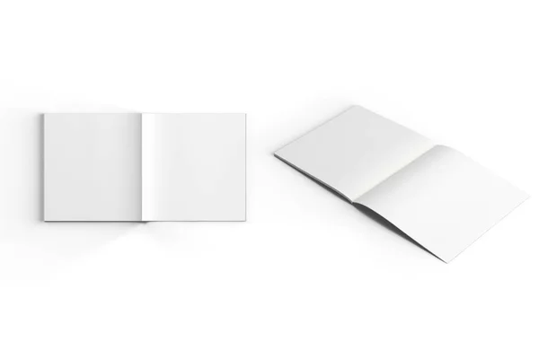 Vierkant Tijdschrift Mockup Witte Achtergrond — Stockfoto