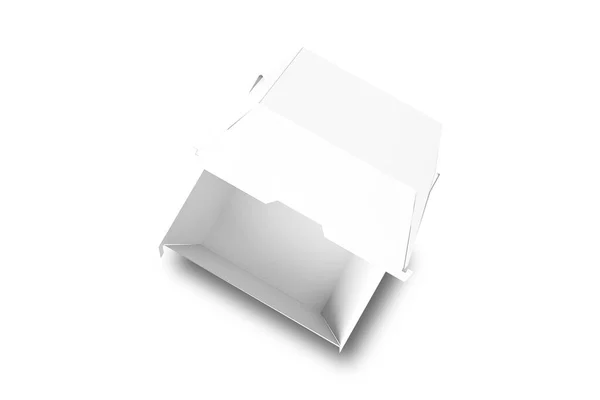 ホワイトバックのハンバーガーボックス 3Dレンダリング — ストック写真