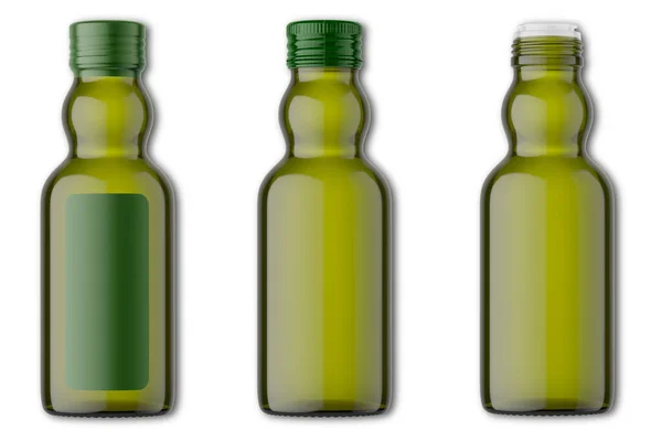 在白色背景上隔离的橄榄油瓶 — 图库照片